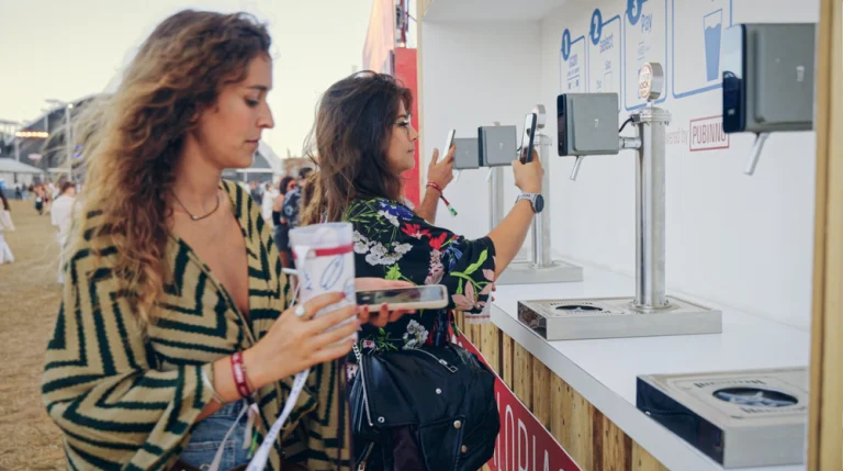 Smart bar POS terminal and digital ticket scanning inside a Dublin Creative Quarter venue. Dublin event venue automation technology